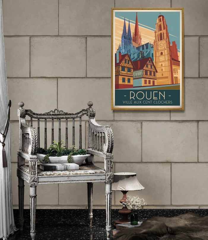 affiche rouen vintage