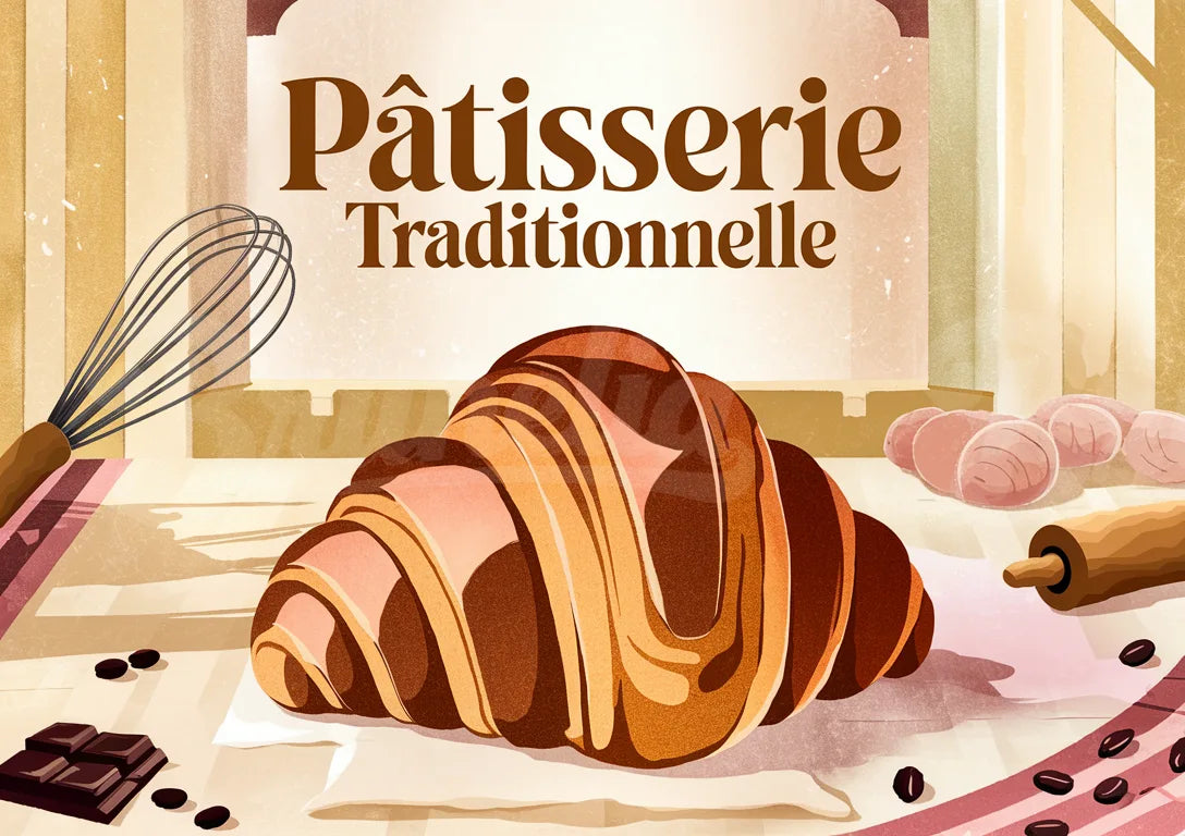 affiche vintage pâtisserie traditionnelle
