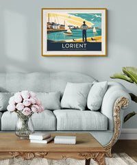 Affiche Lorient marin et voiliers côte bretonne