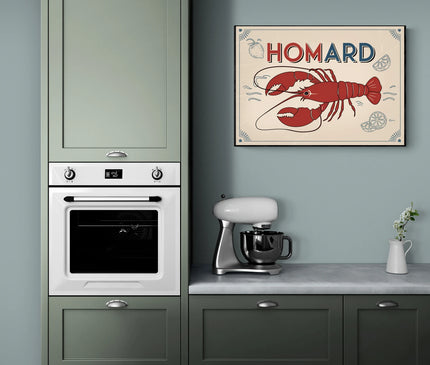 affiche homard vintage