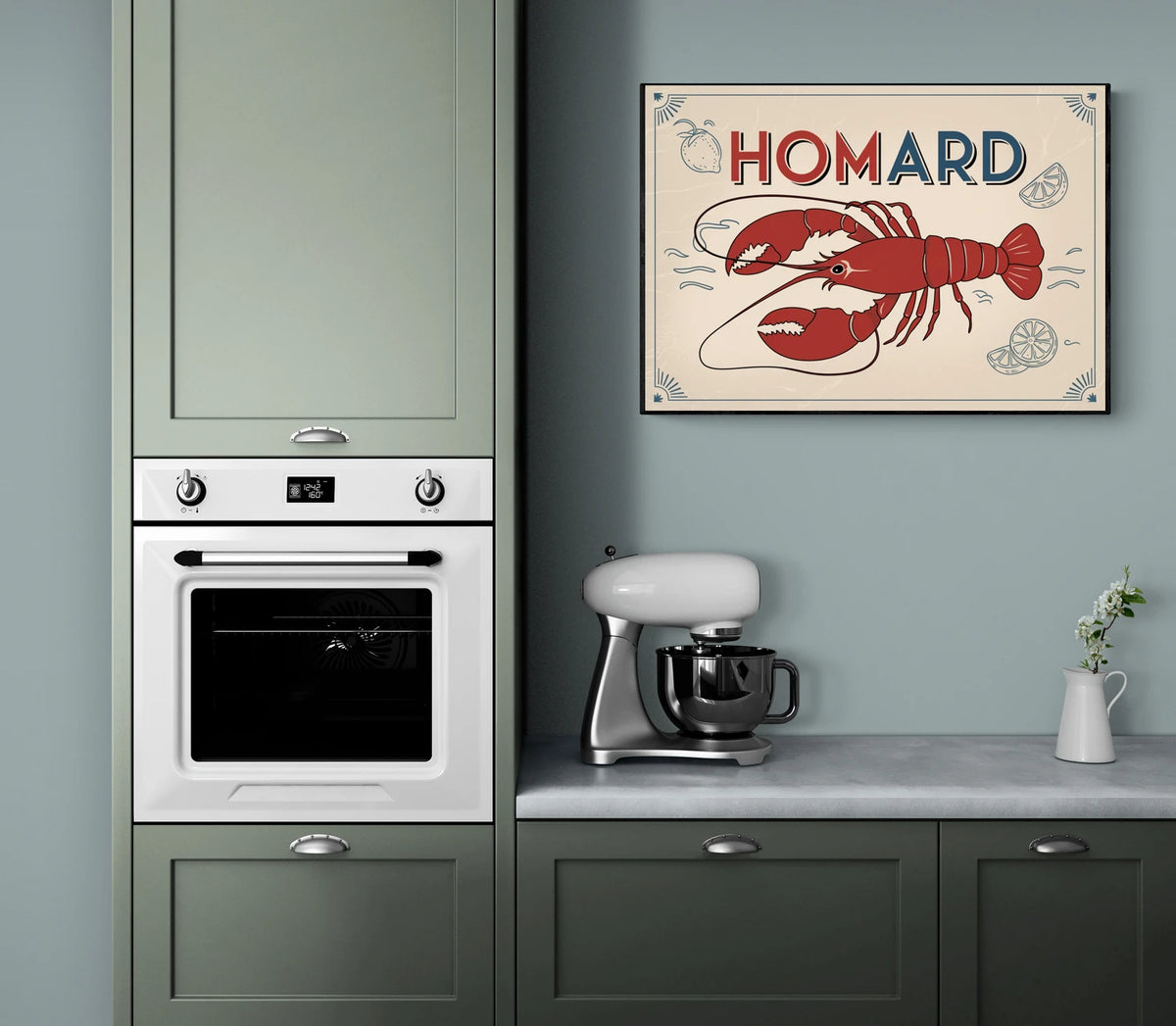 affiche homard vintage