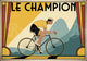 Affiche Le Champion maillot jaune profil Art déco