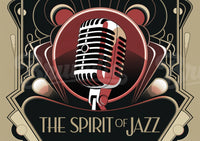 Affiche rétro microphone années 1920 Spirit of Jazz
