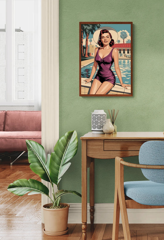 Affiche maillot de bain rétro