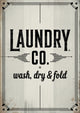 Affiche Laundry Co laverie rétro noir et blanc