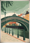 Affiche Pont du Rialto style Art déco Venise