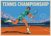 Affiche Joueur de Tennis en Action Court Ocre