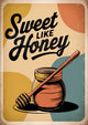 Affiche miel vintage sucré rétro années 50