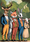 Affiche animaux costumés années 1920 forêt