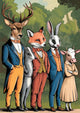 Affiche animaux costumés années 1920 forêt