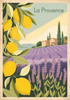 Affiche La Provence lavande citrons et maison provençale