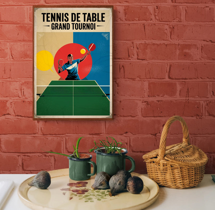 Affiche vintage tennis de table