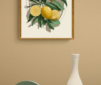 Affiche citron et menthe vintage