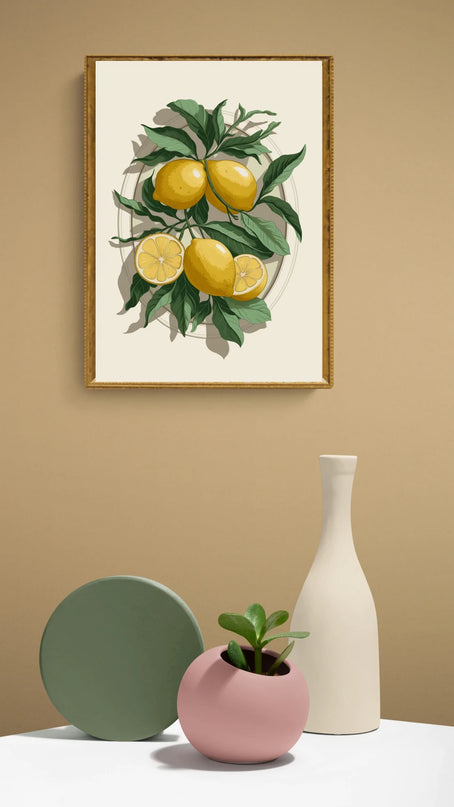 Affiche citron et menthe vintage