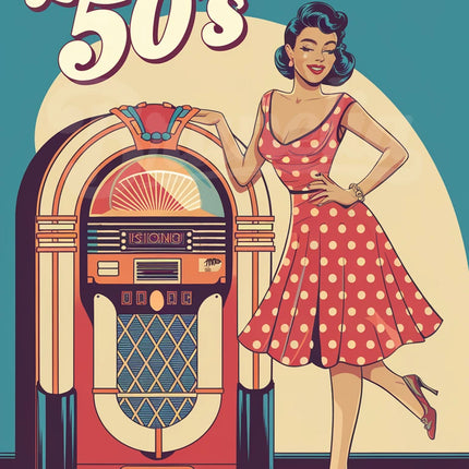 affiche pin up année 50 style rétro