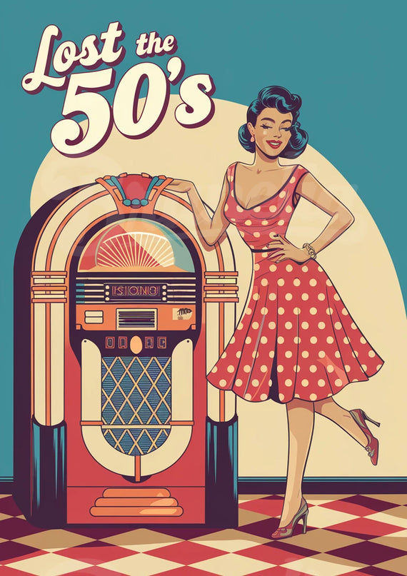 affiche pin up année 50 style rétro