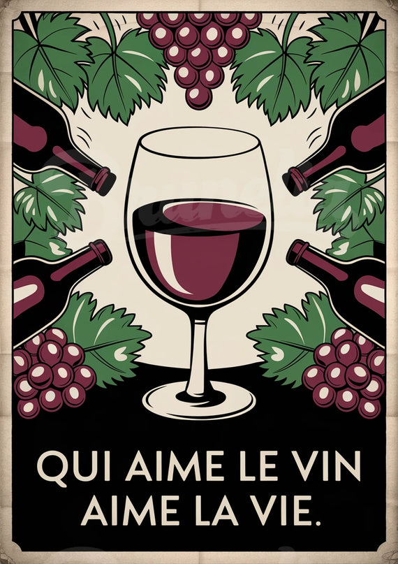 affiche vin vintage