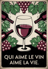 Affiche rétro célébration du vin et de la gastronomie française