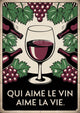Affiche rétro célébration du vin et de la gastronomie française