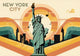 Affiche Statue de la Liberté style Art déco New York