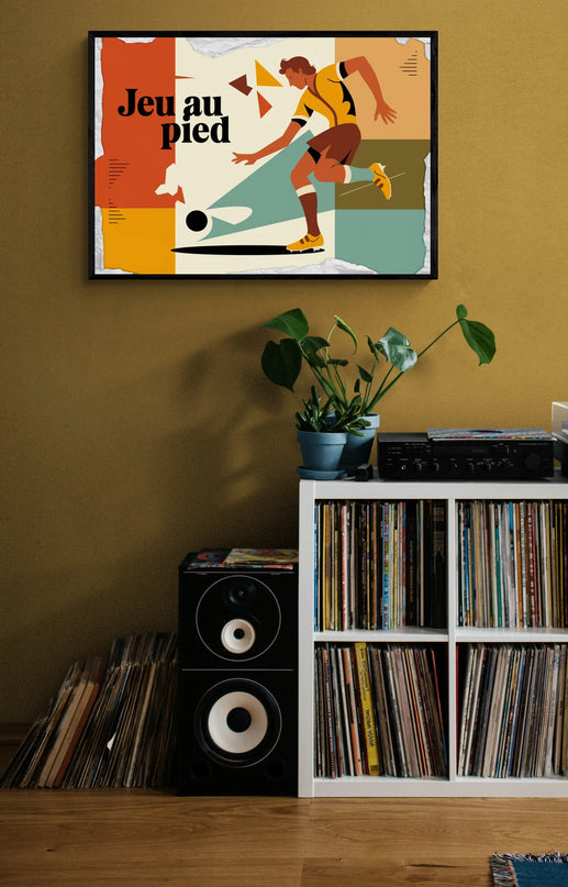 Affiche vintage jeu au pied