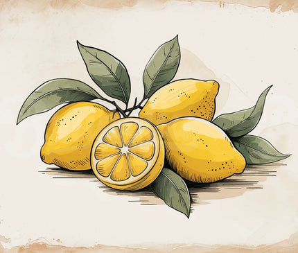 Affiche citron jaune vintage