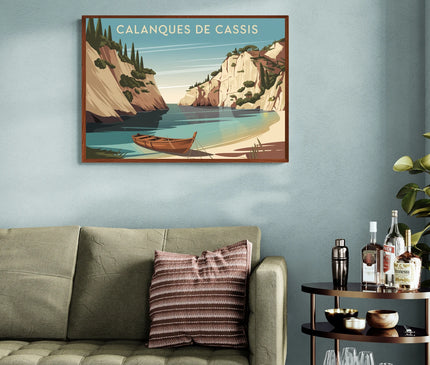 Affiche calanques Cassis rétro