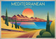 Affiche Coucher de Soleil Méditerranéen Art Déco