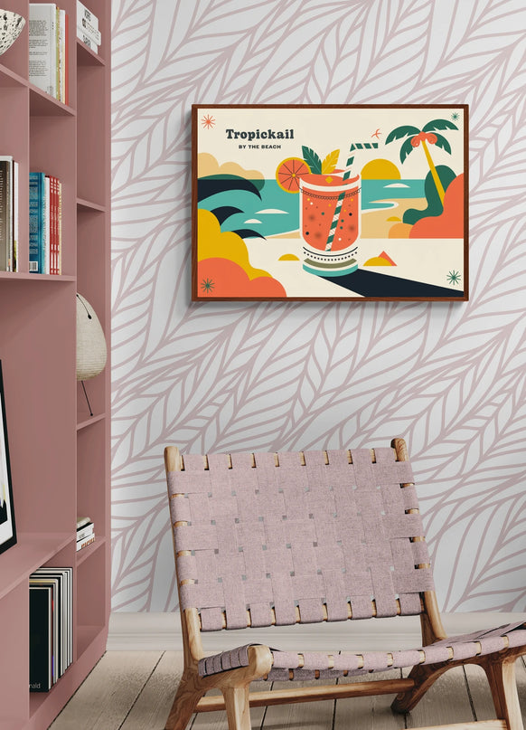 Affiche vintage cocktail sur plage