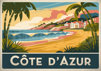 Affiche Côte d'Azur style Art déco années 1930