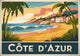 Affiche Côte d'Azur style Art déco années 1930