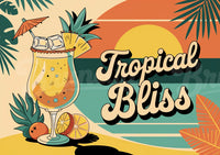 Affiche décoration boisson exotique rétro années 1950