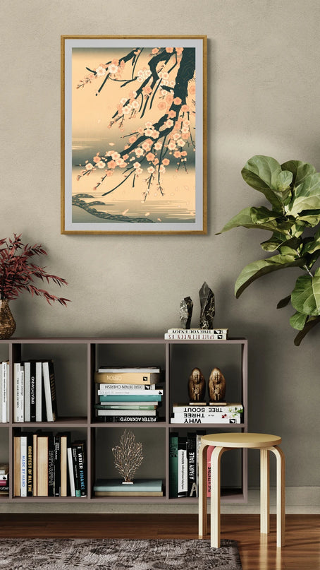 Affiche cerisier japonais vintage