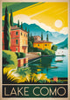 Affiche Lac de Côme style rétro années 1930
