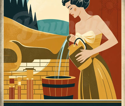 affiche ambiance spa vintage