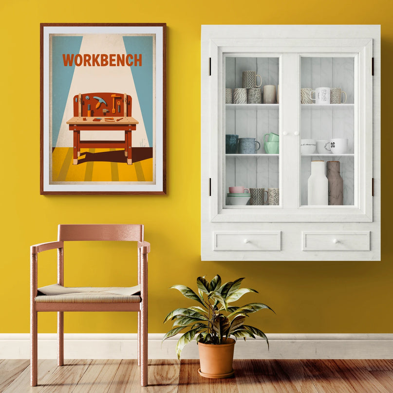 Affiche établi jouet vintage