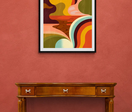 Affiche vintage abstrait et coloré