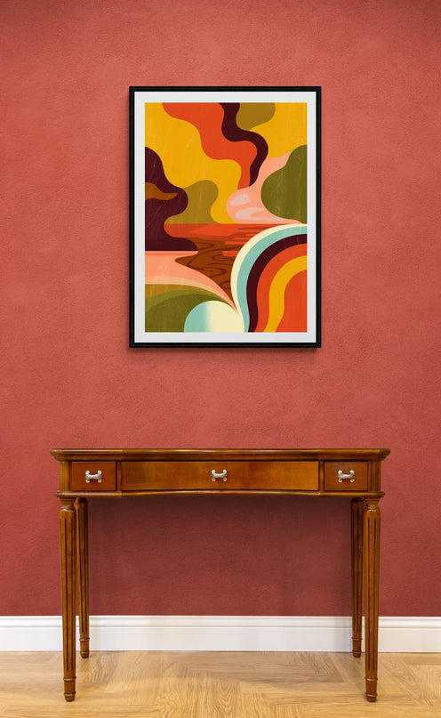 Affiche vintage abstrait et coloré