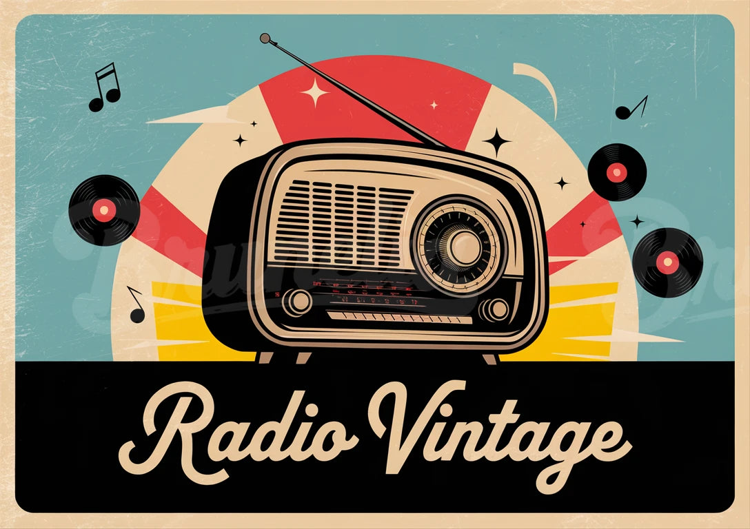 Affiche poste de radio rétro