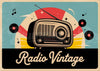 Affiche radio rétro années 1950 avec poste vintage