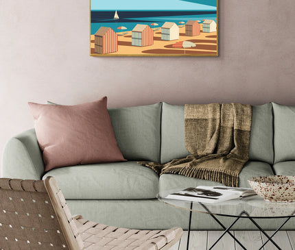 affiche rétro bord de mer