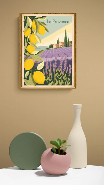 Affiche citron et lavande vintage