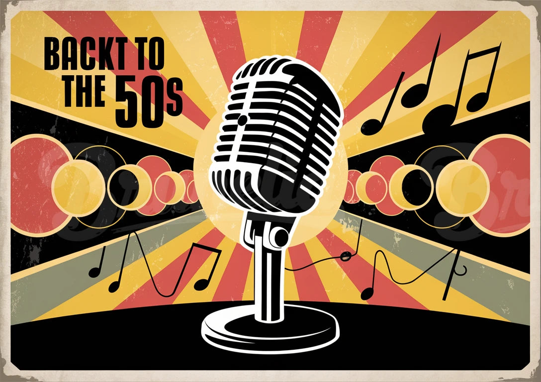 Affiche vintage microphone rétro