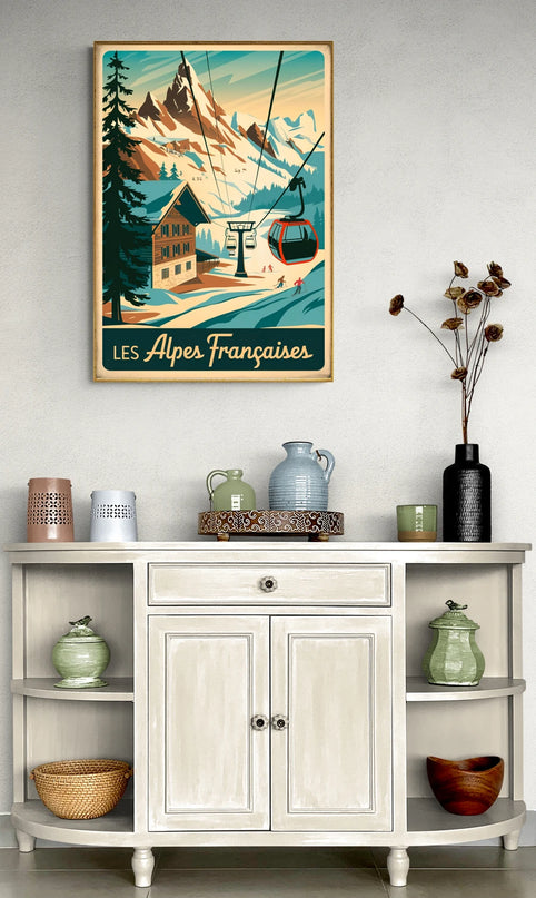 affiche vintage alpes
