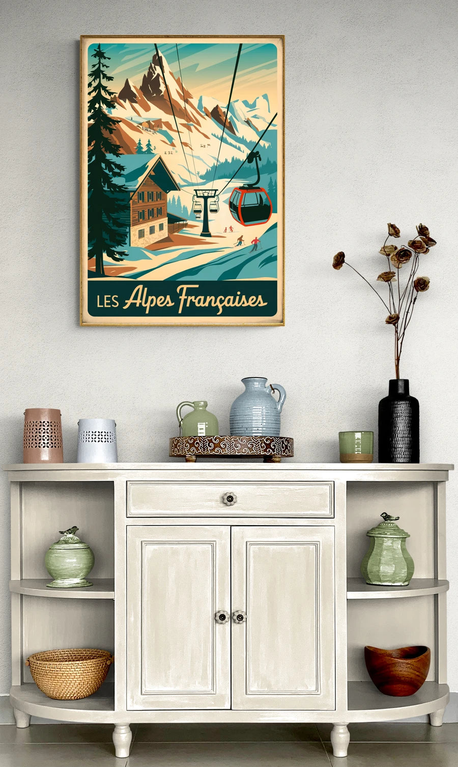 affiche vintage alpes