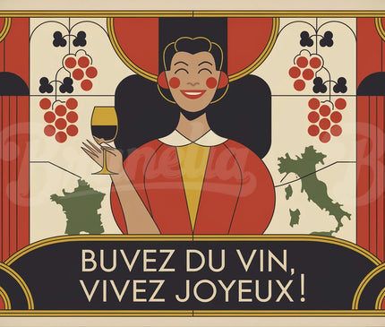 affiche vin vintage