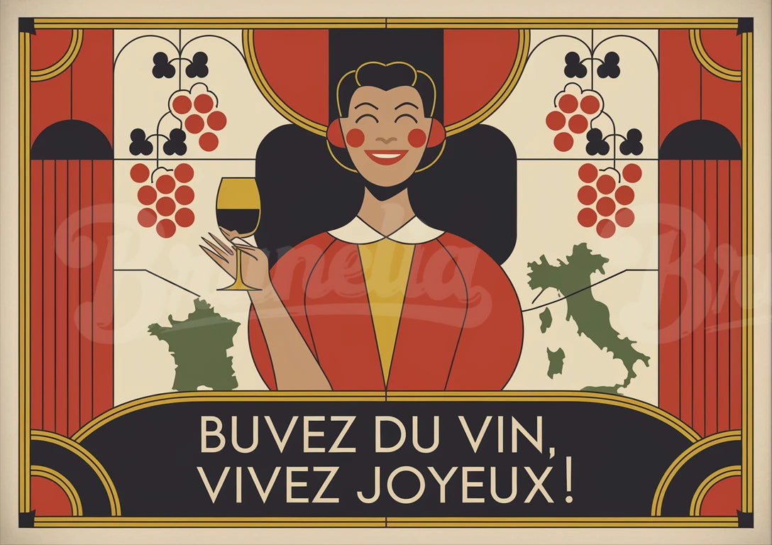 affiche vin vintage