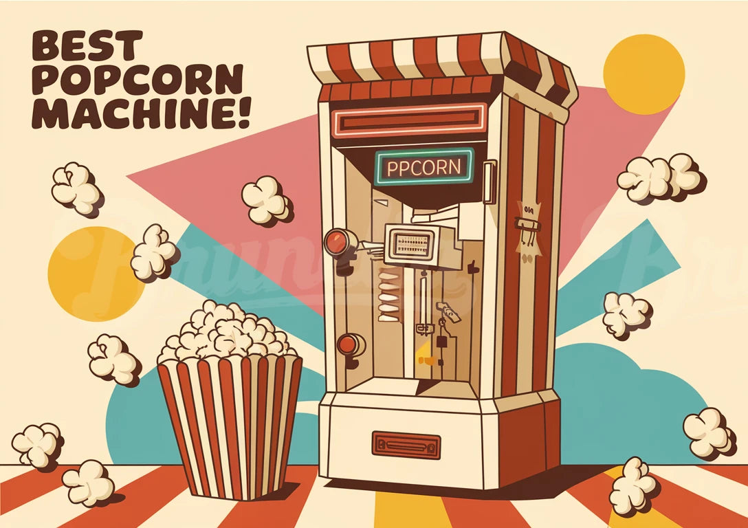 Affiche machine pop-corn rétro