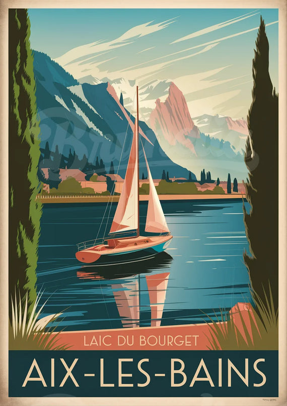 affiche vintage aix les bains