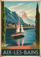 Affiche Aix-les-Bains lac du Bourget bateau voile